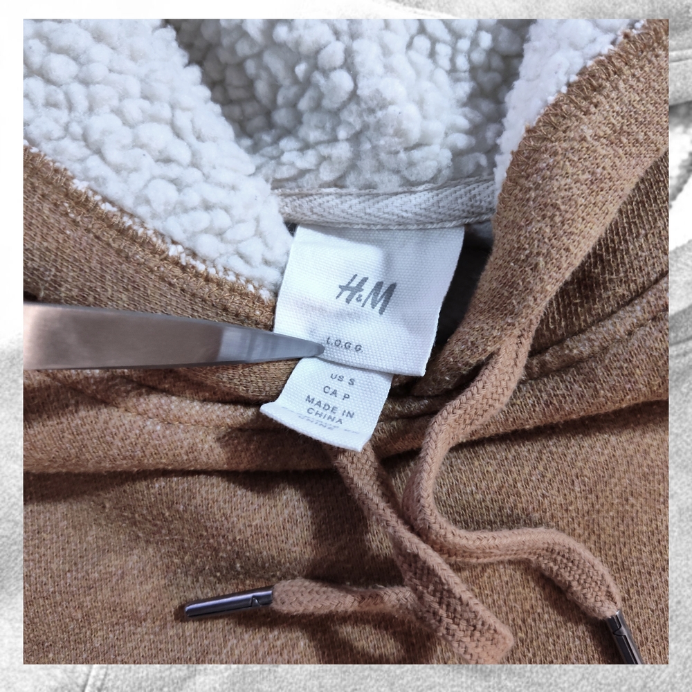 H&M Shearling Lined Hoodie Mens Size Small - Picture 4 of 8